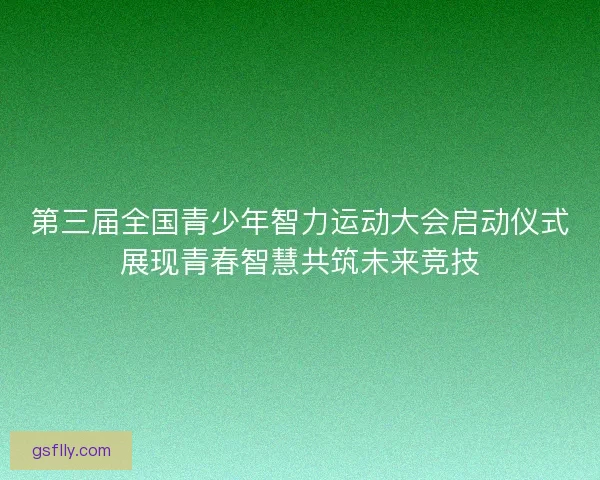 第三届全国青少年智力运动大会启动仪式展现青春智慧共筑未来竞技